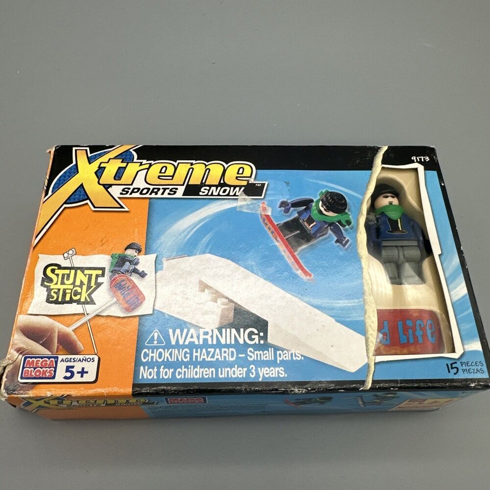 Rare 2000 MEGA BLOKS Xtreme Sports Snow Boarding Skiing 9173 NEW Open Box Stunt